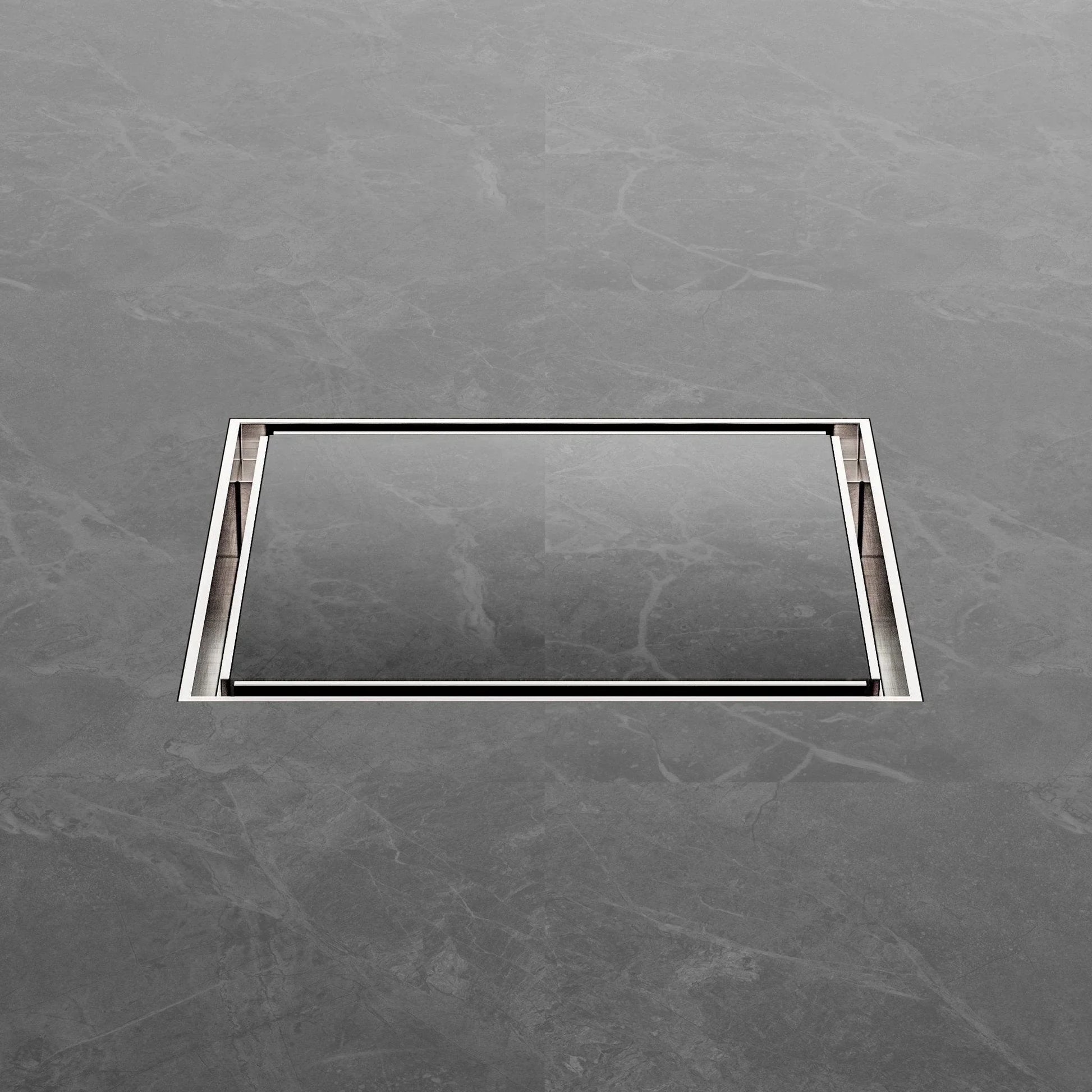 NERO 130MM SQUARE TILE INSERT FLOOR WASTE 100MM OUTLET BRUSHED NICKEL - Ideal Bathroom CentreNRFW008BN