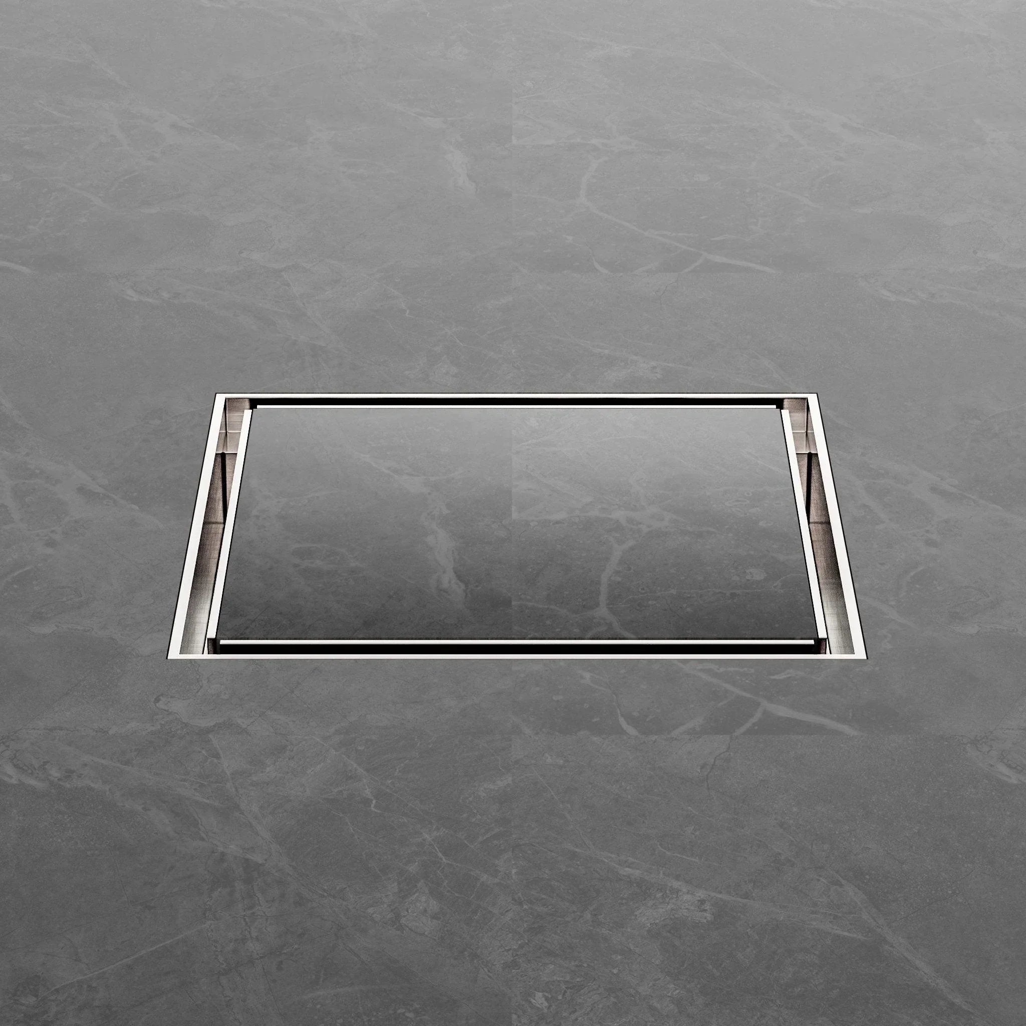NERO 130MM SQUARE TILE INSERT FLOOR WASTE 100MM OUTLET BRUSHED NICKEL - Ideal Bathroom CentreNRFW008BN