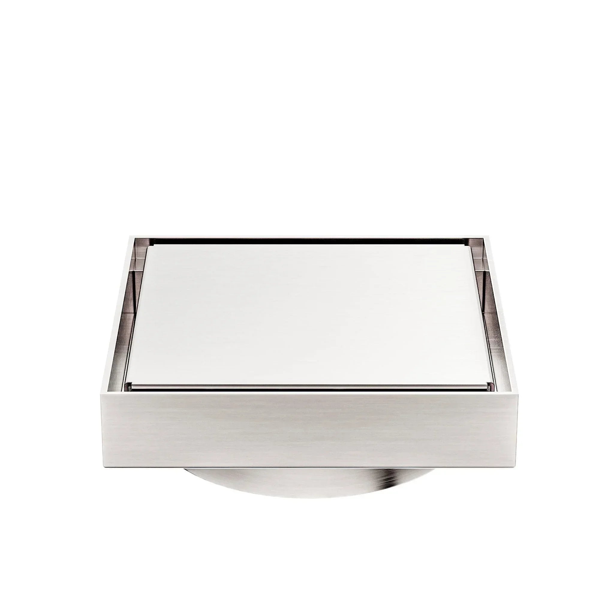 NERO 130MM SQUARE TILE INSERT FLOOR WASTE 100MM OUTLET BRUSHED NICKEL - Ideal Bathroom CentreNRFW008BN