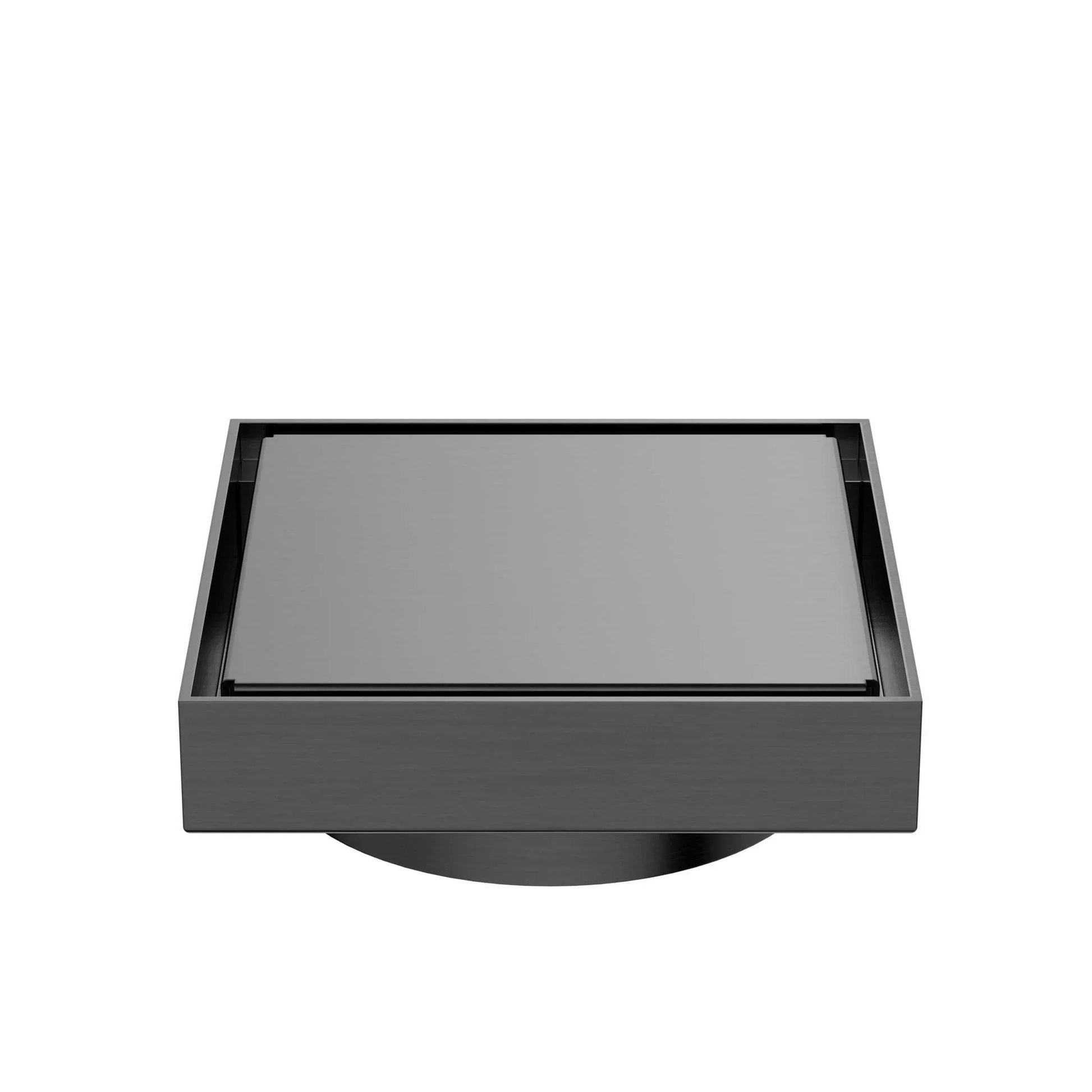 NERO 130MM SQUARE TILE INSERT FLOOR WASTE 100MM OUTLET GUN METAL - Ideal Bathroom CentreNRFW008GM