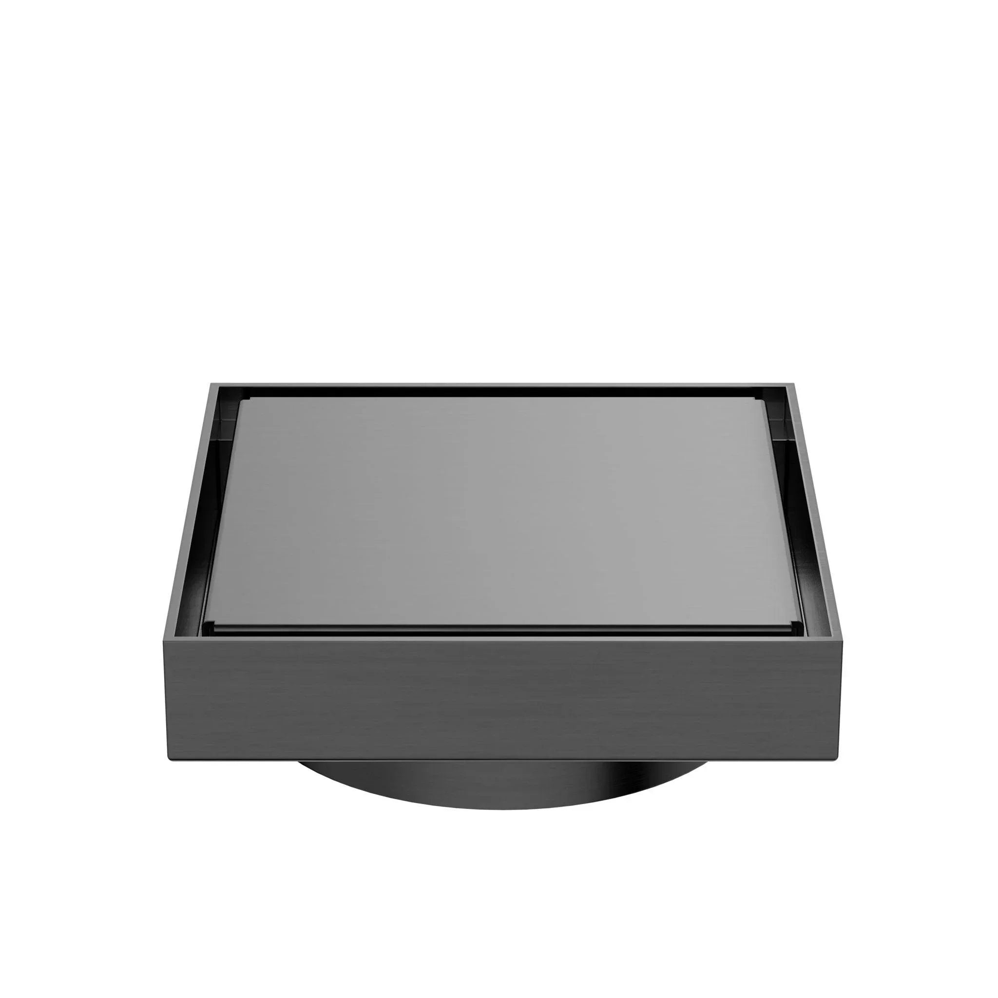 NERO 130MM SQUARE TILE INSERT FLOOR WASTE 100MM OUTLET GUN METAL - Ideal Bathroom CentreNRFW008GM