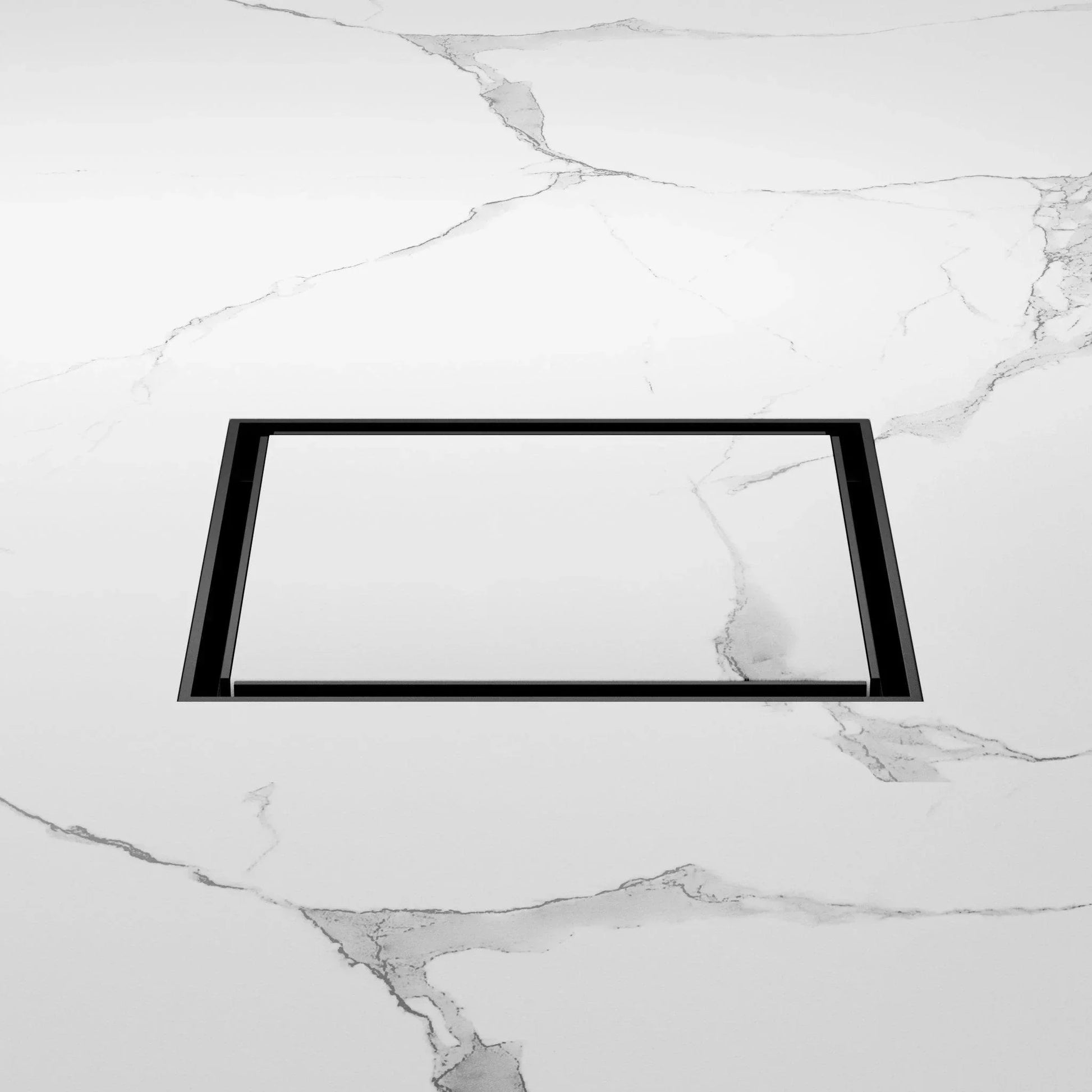 NERO 130MM SQUARE TILE INSERT FLOOR WASTE 100MM OUTLET MATTE BLACK - Ideal Bathroom CentreNRFW008MB