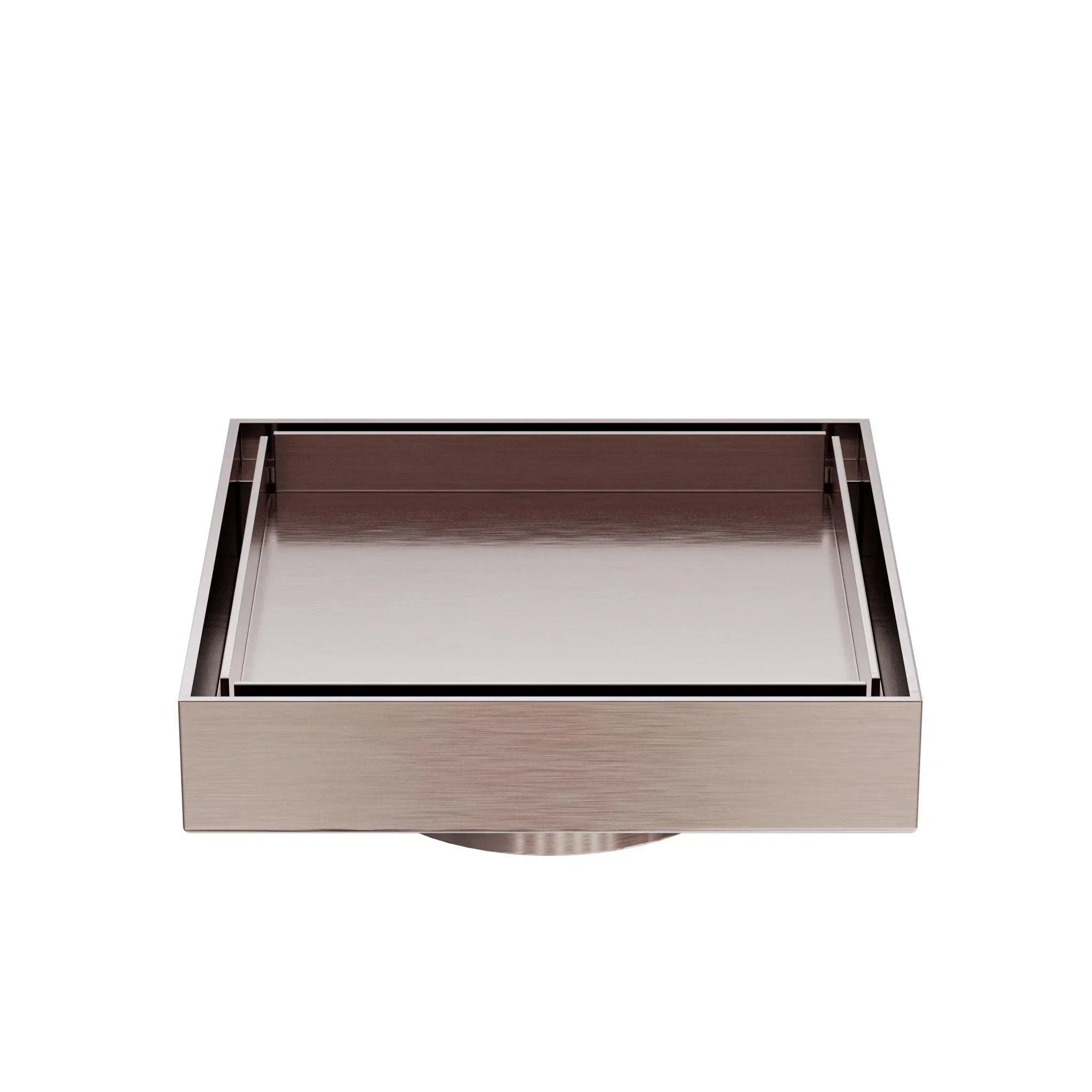 NERO 130MM SQUARE TILE INSERT FLOOR WASTE 80MM OUTLET BRUSHED BRONZE - Ideal Bathroom CentreNRFW007BZ