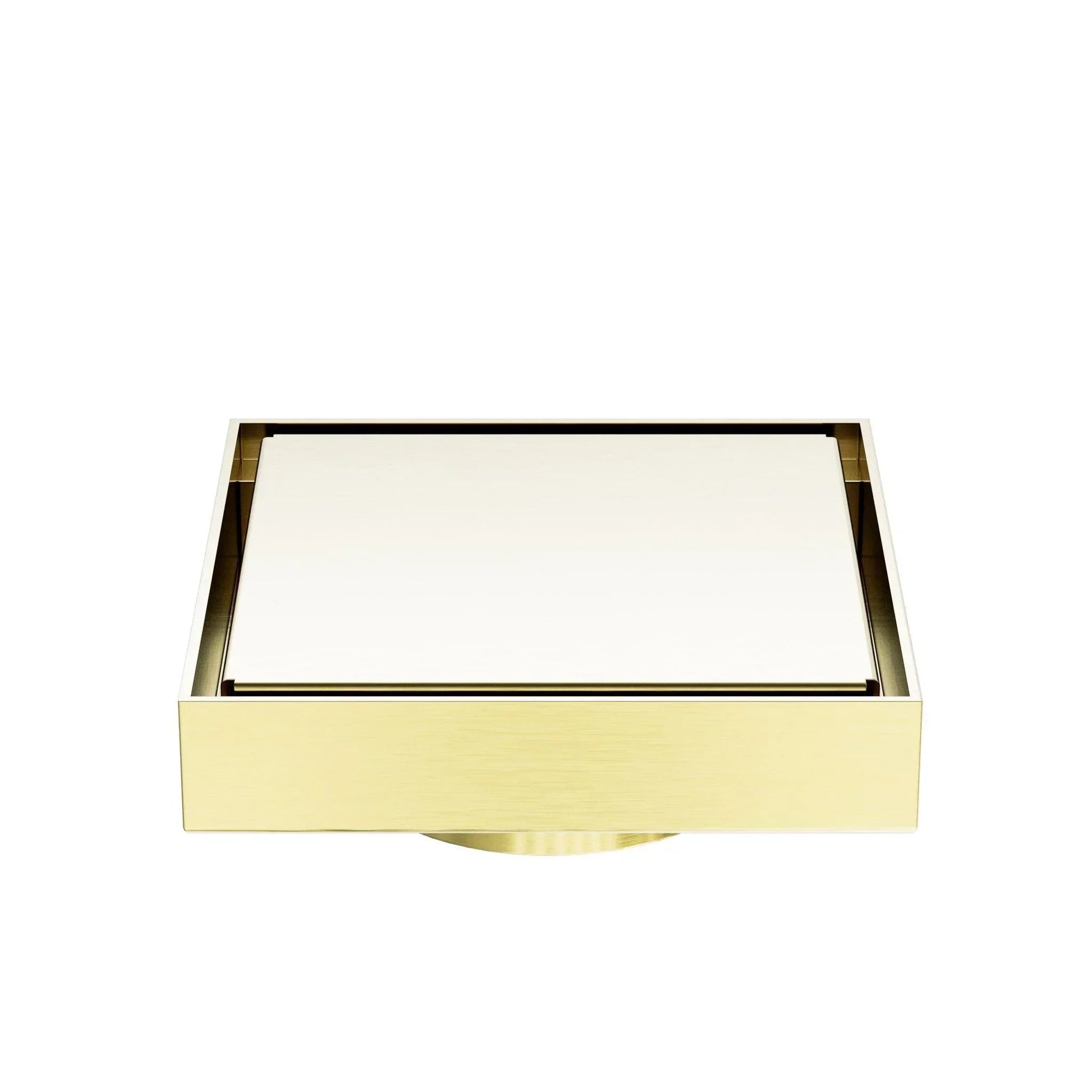 NERO 130MM SQUARE TILE INSERT FLOOR WASTE 80MM OUTLET BRUSHED GOLD - Ideal Bathroom CentreNRFW007BG