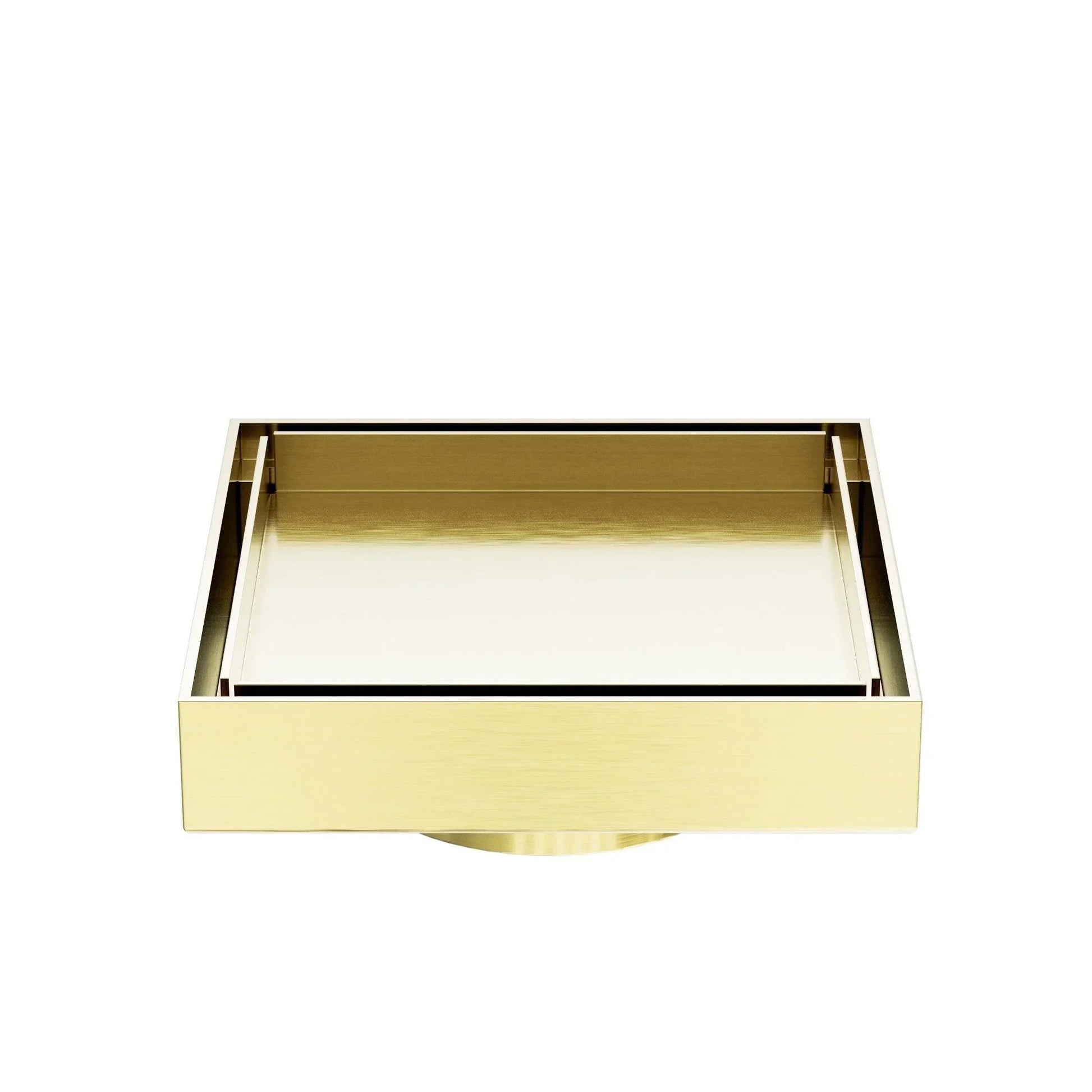NERO 130MM SQUARE TILE INSERT FLOOR WASTE 80MM OUTLET BRUSHED GOLD - Ideal Bathroom CentreNRFW007BG