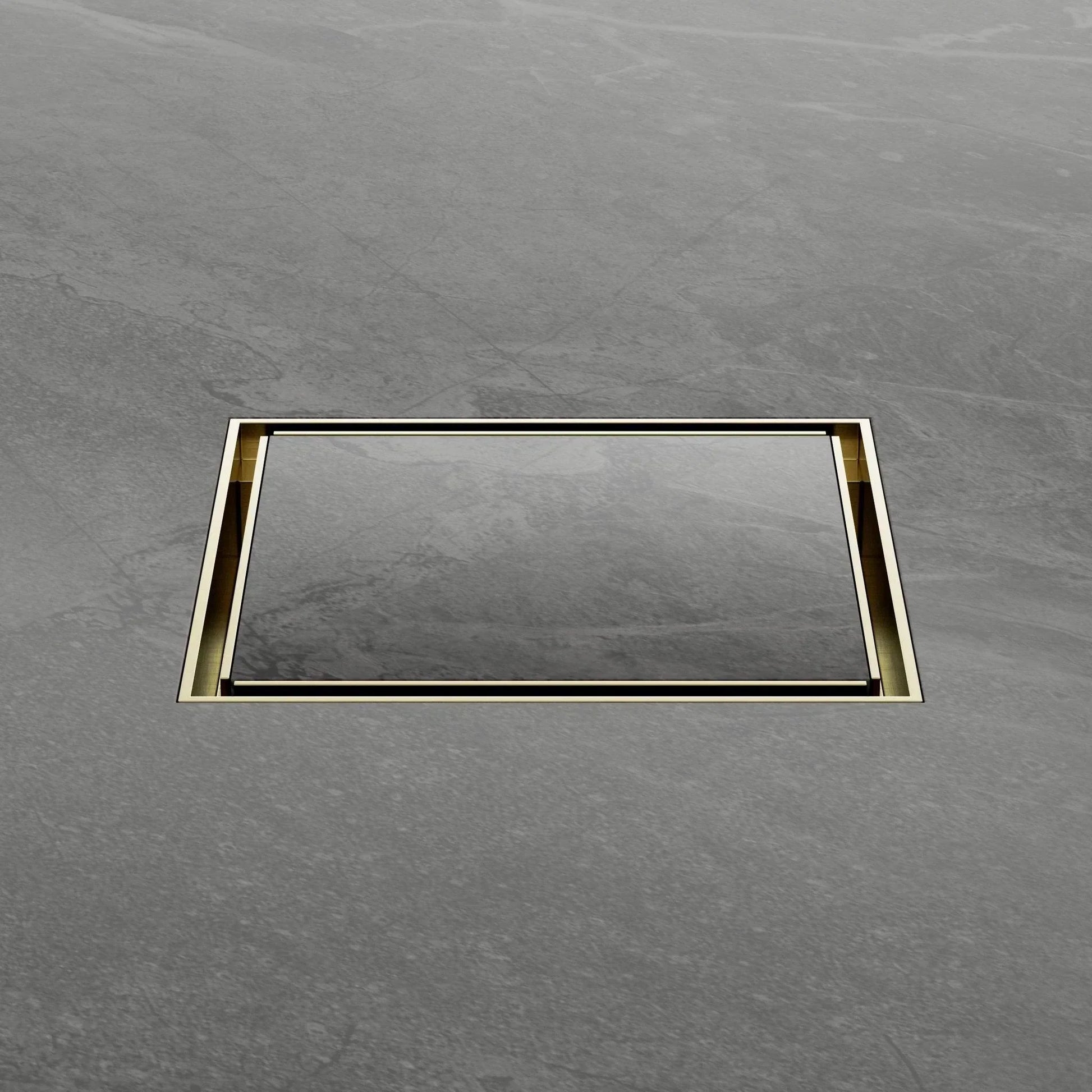NERO 130MM SQUARE TILE INSERT FLOOR WASTE 80MM OUTLET BRUSHED GOLD - Ideal Bathroom CentreNRFW007BG