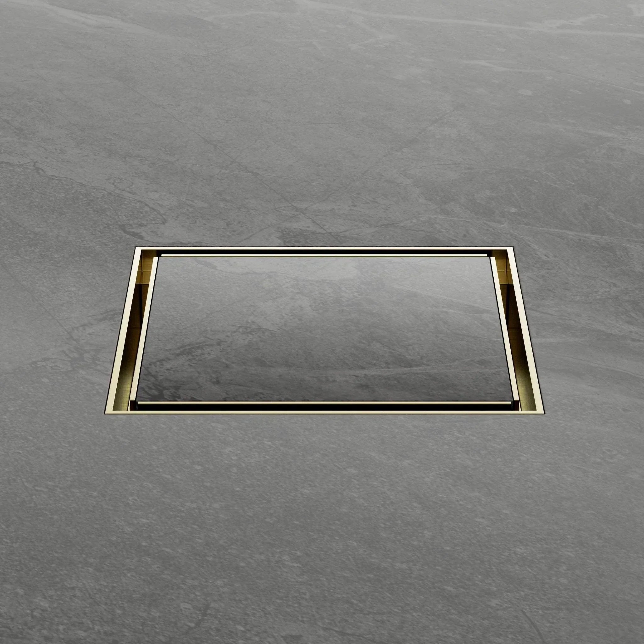 NERO 130MM SQUARE TILE INSERT FLOOR WASTE 80MM OUTLET BRUSHED GOLD - Ideal Bathroom CentreNRFW007BG