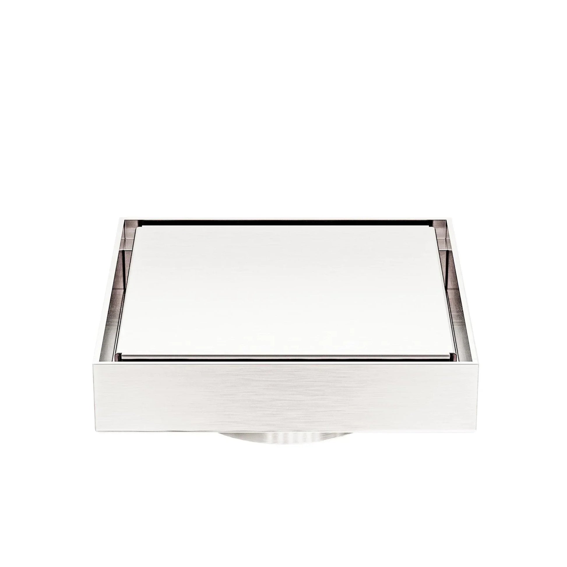 NERO 130MM SQUARE TILE INSERT FLOOR WASTE 80MM OUTLET BRUSHED NICKEL - Ideal Bathroom CentreNRFW007BN