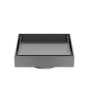 NERO 130MM SQUARE TILE INSERT FLOOR WASTE 80MM OUTLET GUN METAL - Ideal Bathroom CentreNRFW007GM