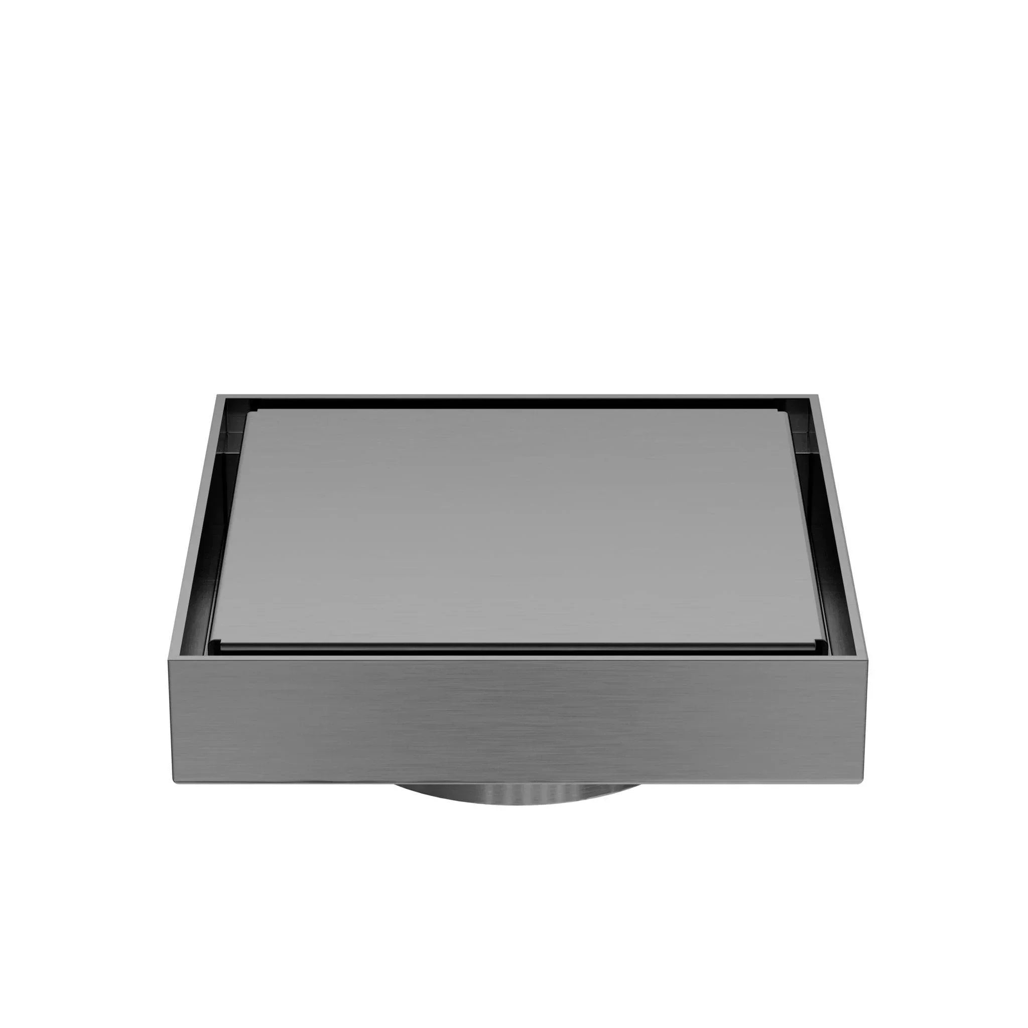 NERO 130MM SQUARE TILE INSERT FLOOR WASTE 80MM OUTLET GUN METAL - Ideal Bathroom CentreNRFW007GM