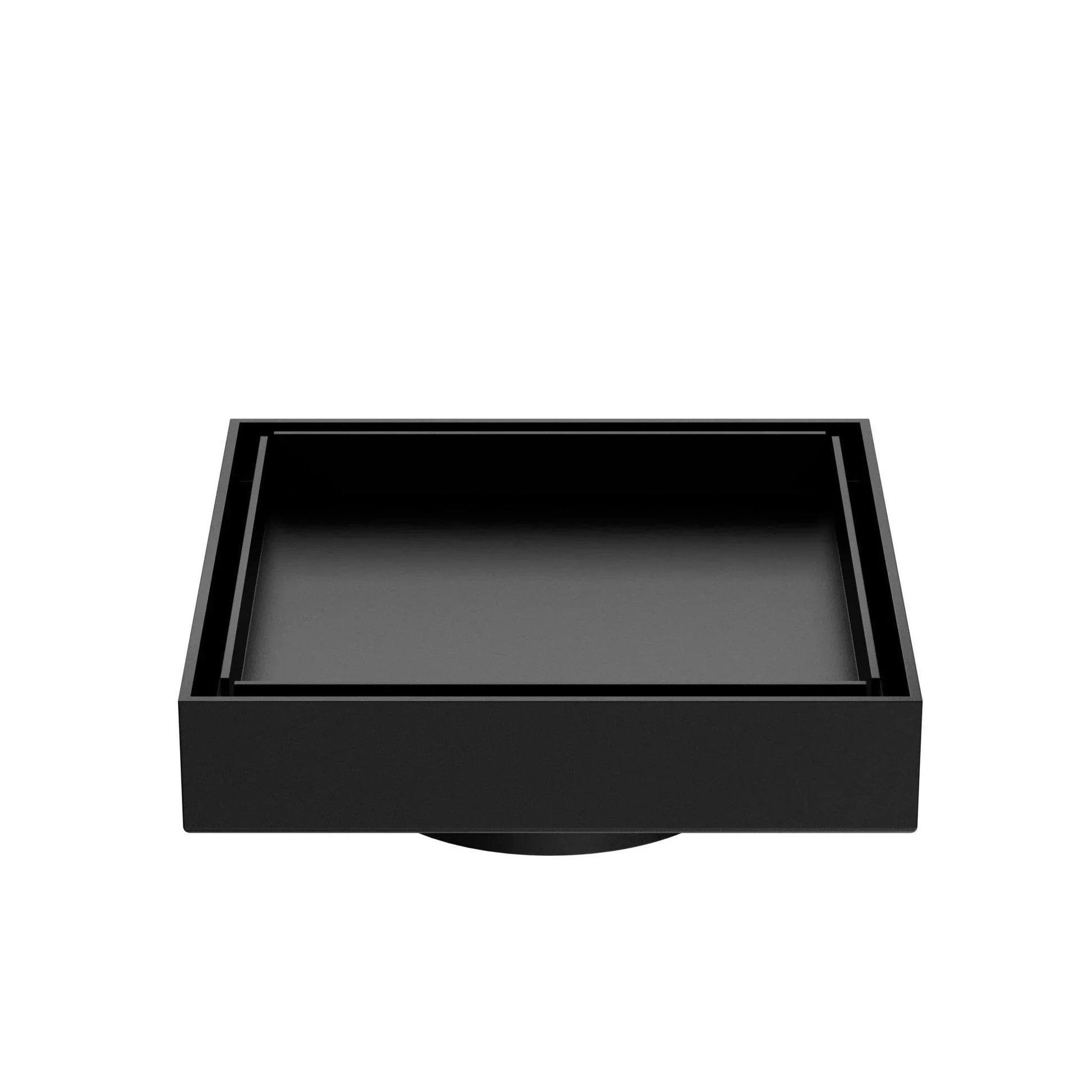 NERO 130MM SQUARE TILE INSERT FLOOR WASTE 80MM OUTLET MATTE BLACK - Ideal Bathroom CentreNRFW007MB
