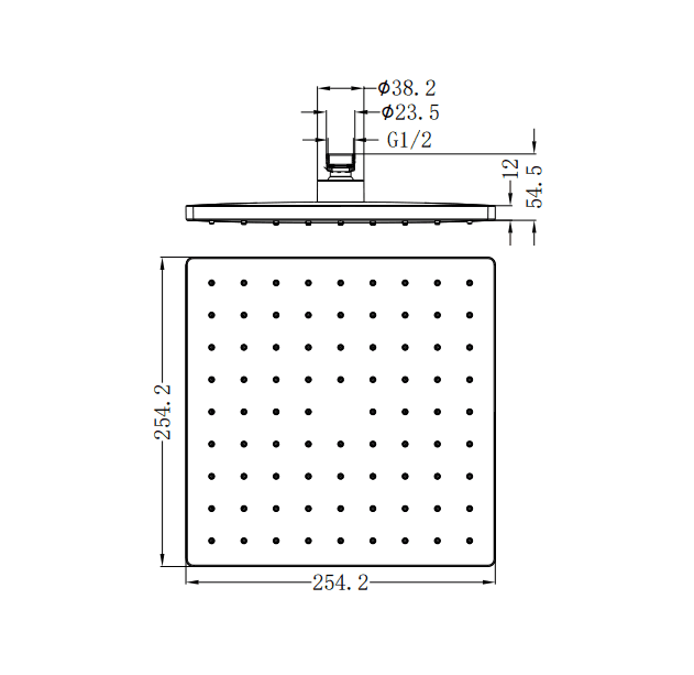 NERO 250MM ABS SQUARE SHOWER HEAD CHROME - Ideal Bathroom CentreNR508089CH