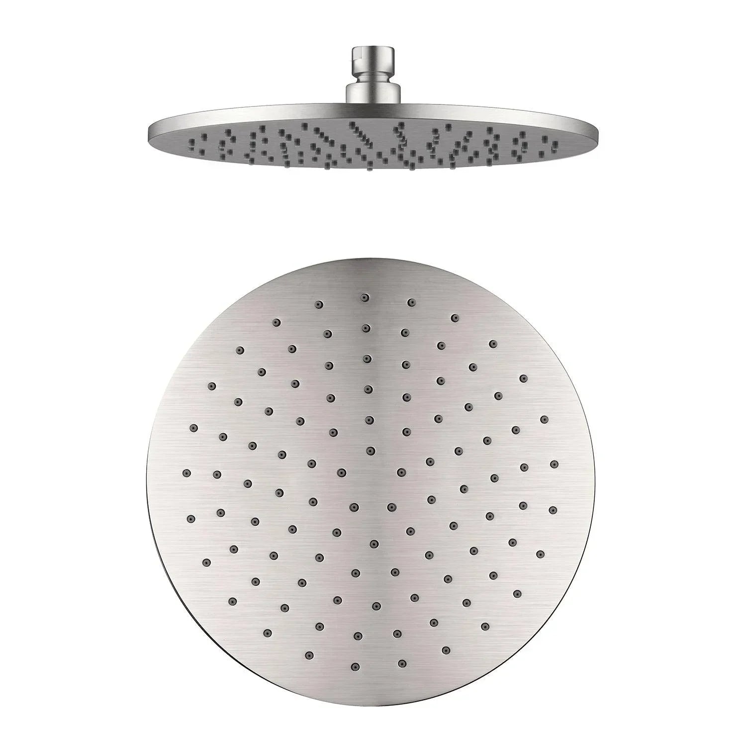 NERO 250MM ROUND SHOWER HEAD BRUSHED NICKEL - Ideal Bathroom CentreNRROA1001BN