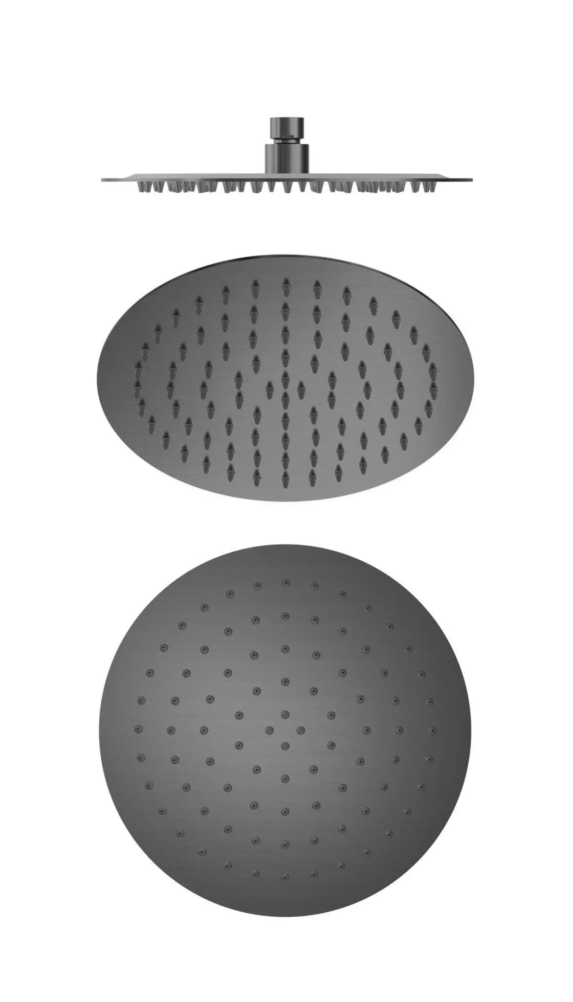 NERO 250MM ROUND STAINLESS STEEL SHOWER HEAD 4 STAR RATING GUN METAL - Ideal Bathroom CentreNR507036GM