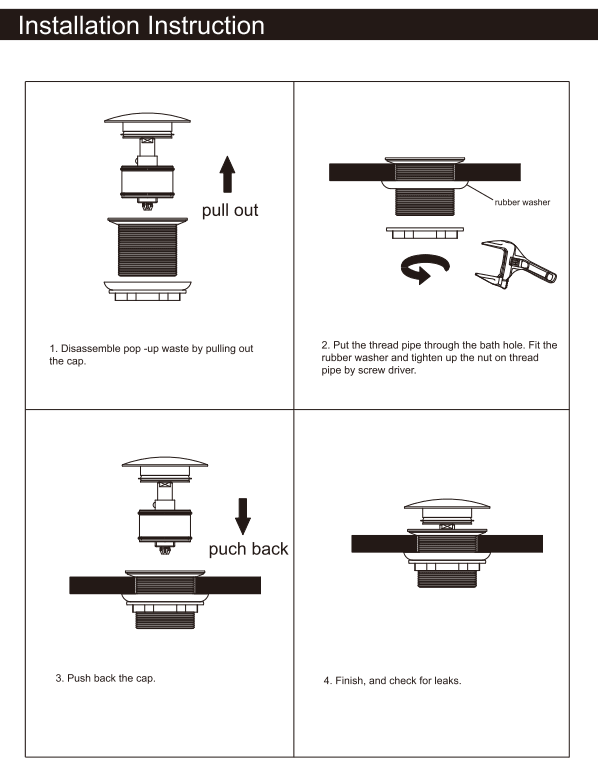 NERO 40MM BATH POP-UP PLUG WITH REMOVABLE WASTE NO OVERFLOW GRAPHITE - Ideal Bathroom CentreNRA707GR