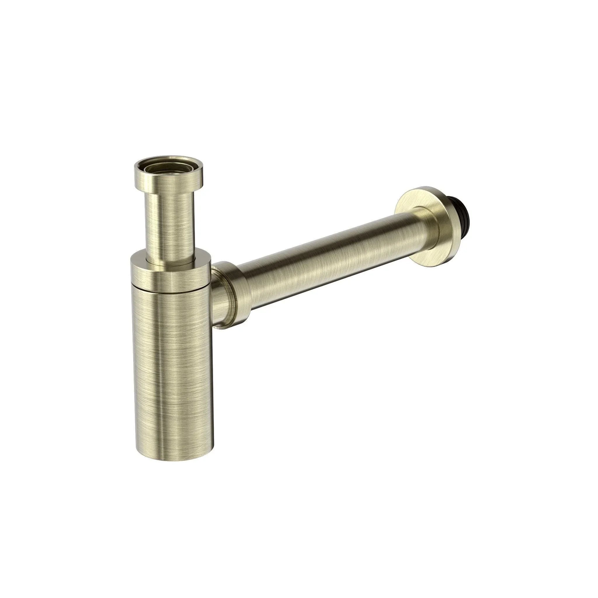 NERO 40MM ROUND BOTTLE TRAP AGED BRASS - Ideal Bathroom CentreNRA186wAB