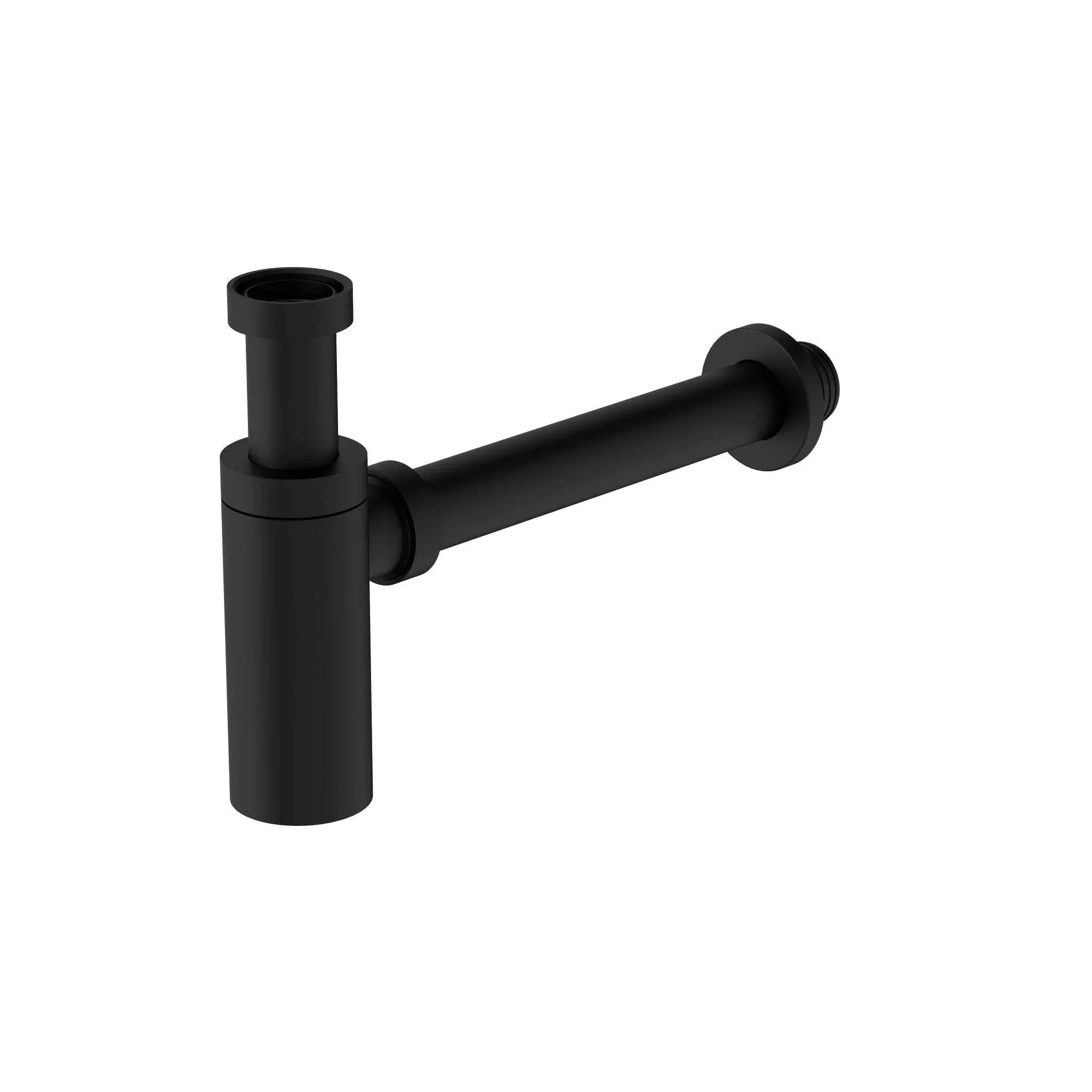 NERO 40MM ROUND BOTTLE TRAP MATTE BLACK - Ideal Bathroom CentreNRA186wMB