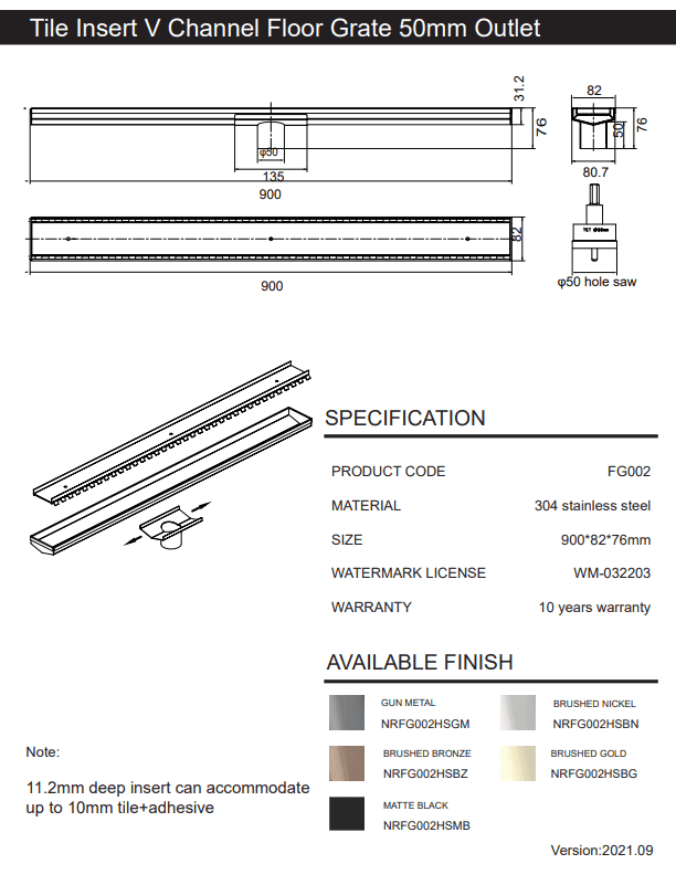 NERO 50MM OUTLET AND HOLE SAW KIT - Ideal Bathroom CentreNRFG002HS