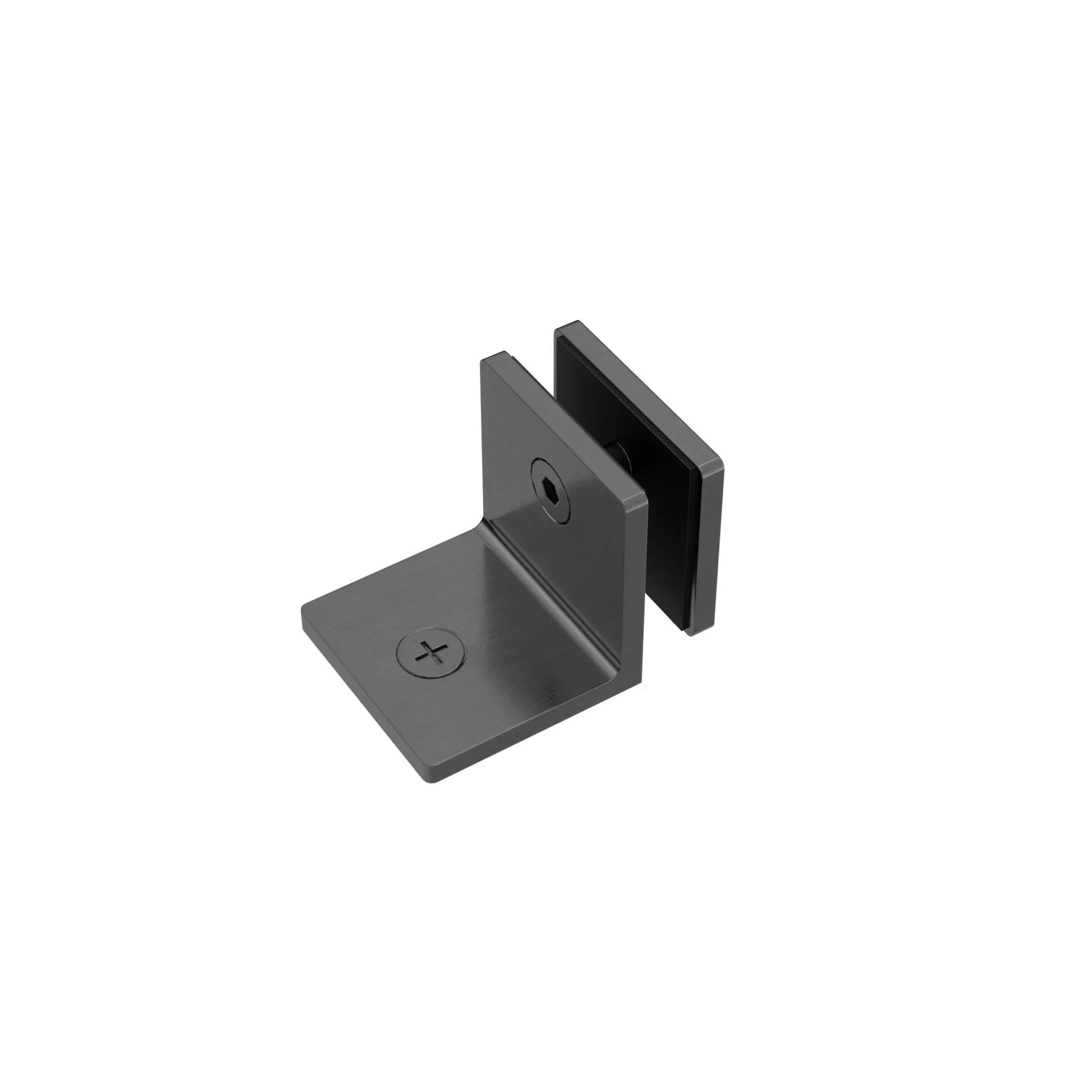 NERO 90 DEGREE GLASS TO WALL BRACKET 10MM GLASS GUN METAL - Ideal Bathroom CentreNRSH204GM