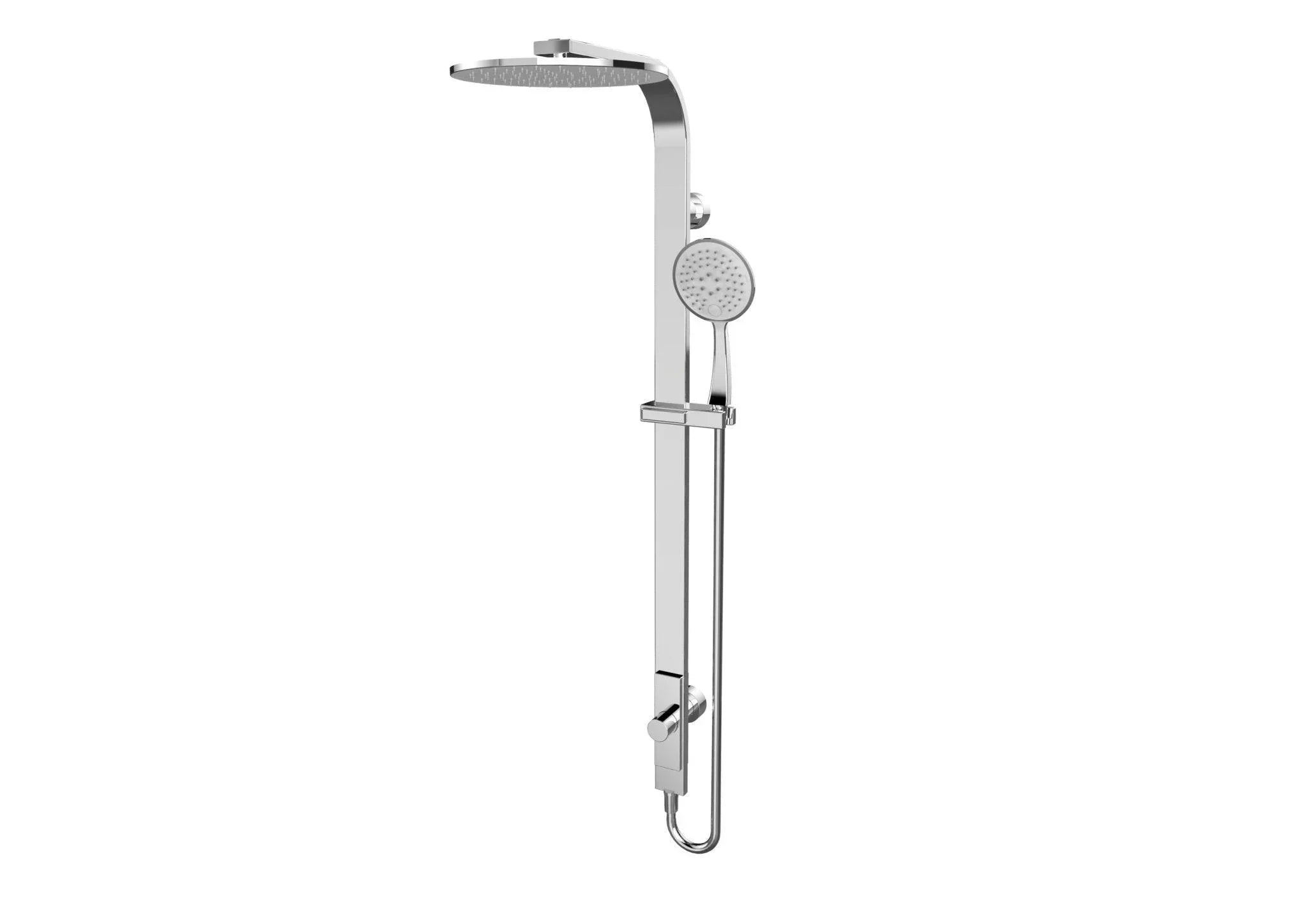 NERO ASTRA RAIN ROUND TWIN SHOWER SINGLE HOSE CHROME - Ideal Bathroom CentreNR281305aCH