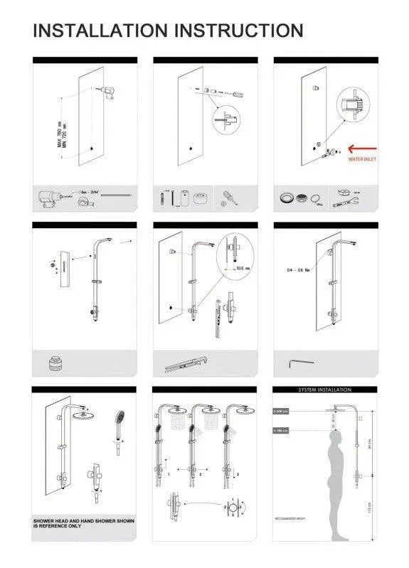 NERO ASTRA RAIN ROUND TWIN SHOWER SINGLE HOSE MATTE BLACK - Ideal Bathroom CentreNR281305aMB