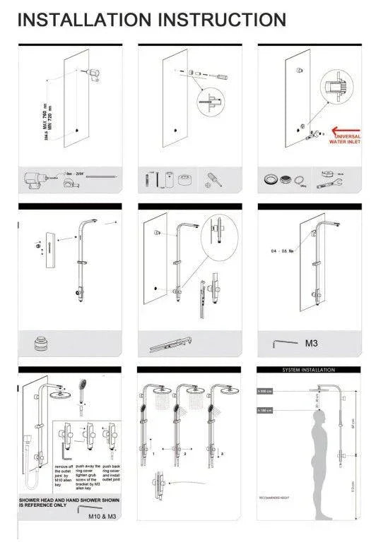 NERO ASTRA RAIN SQUARE TWIN SHOWER DOUBLE HOSE MATTE BLACK - Ideal Bathroom CentreNR281305dMB