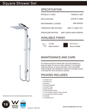 NERO ASTRA RAIN SQUARE TWIN SHOWER DOUBLE HOSE MATTE BLACK - Ideal Bathroom CentreNR281305dMB