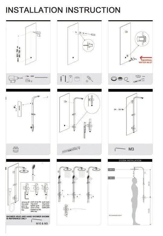 NERO ASTRA RAIN SQUARE TWIN SHOWER SINGLE HOSE CHROME - Ideal Bathroom CentreNR281305cCH