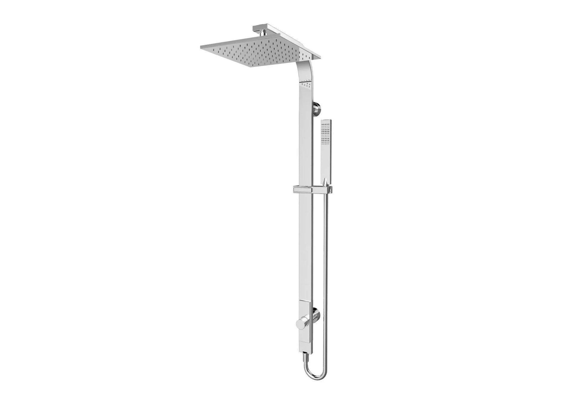 NERO ASTRA RAIN SQUARE TWIN SHOWER SINGLE HOSE CHROME - Ideal Bathroom CentreNR281305cCH