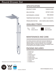 NERO ASTRA RAIN SQUARE TWIN SHOWER SINGLE HOSE MATTE BLACK - Ideal Bathroom CentreNR281305cMB