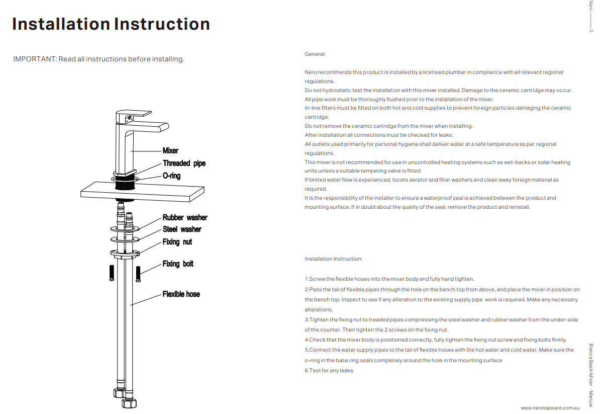 NERO BIANCA BASIN MIXER GUN METAL - Ideal Bathroom CentreNR321501GM