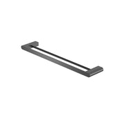 NERO BIANCA DOUBLE TOWEL RAIL 600MM GUN METAL - Ideal Bathroom CentreNR9024dGM