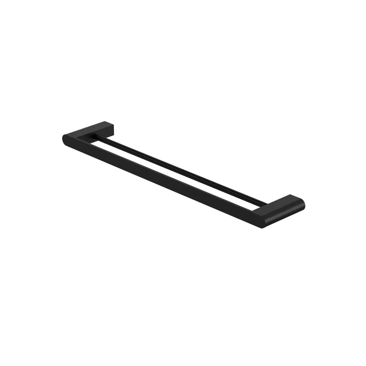 NERO BIANCA DOUBLE TOWEL RAIL 600MM MATTE BLACK - Ideal Bathroom CentreNR9024dMB