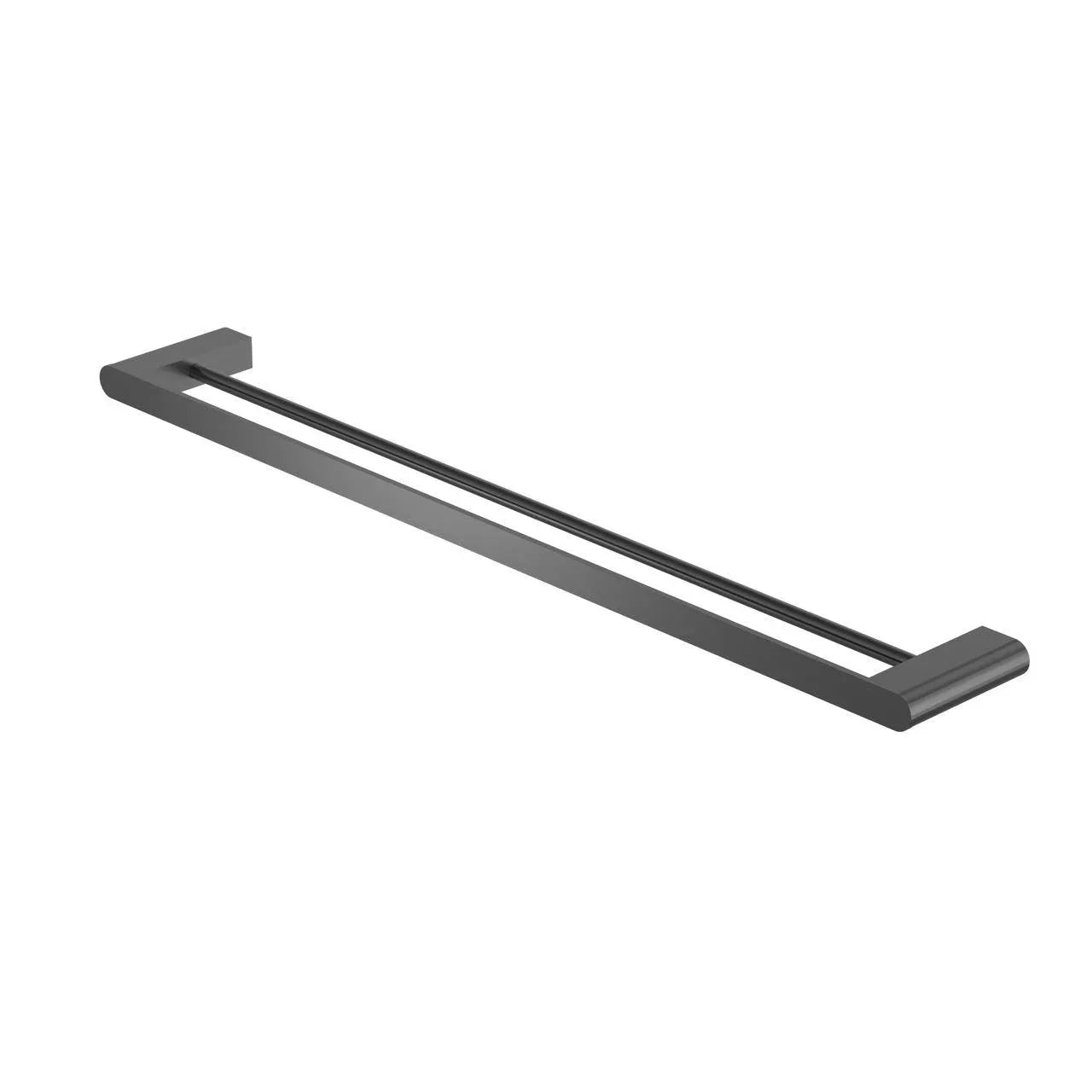 NERO BIANCA DOUBLE TOWEL RAIL 800MM GUN METAL - Ideal Bathroom CentreNR9030dGM