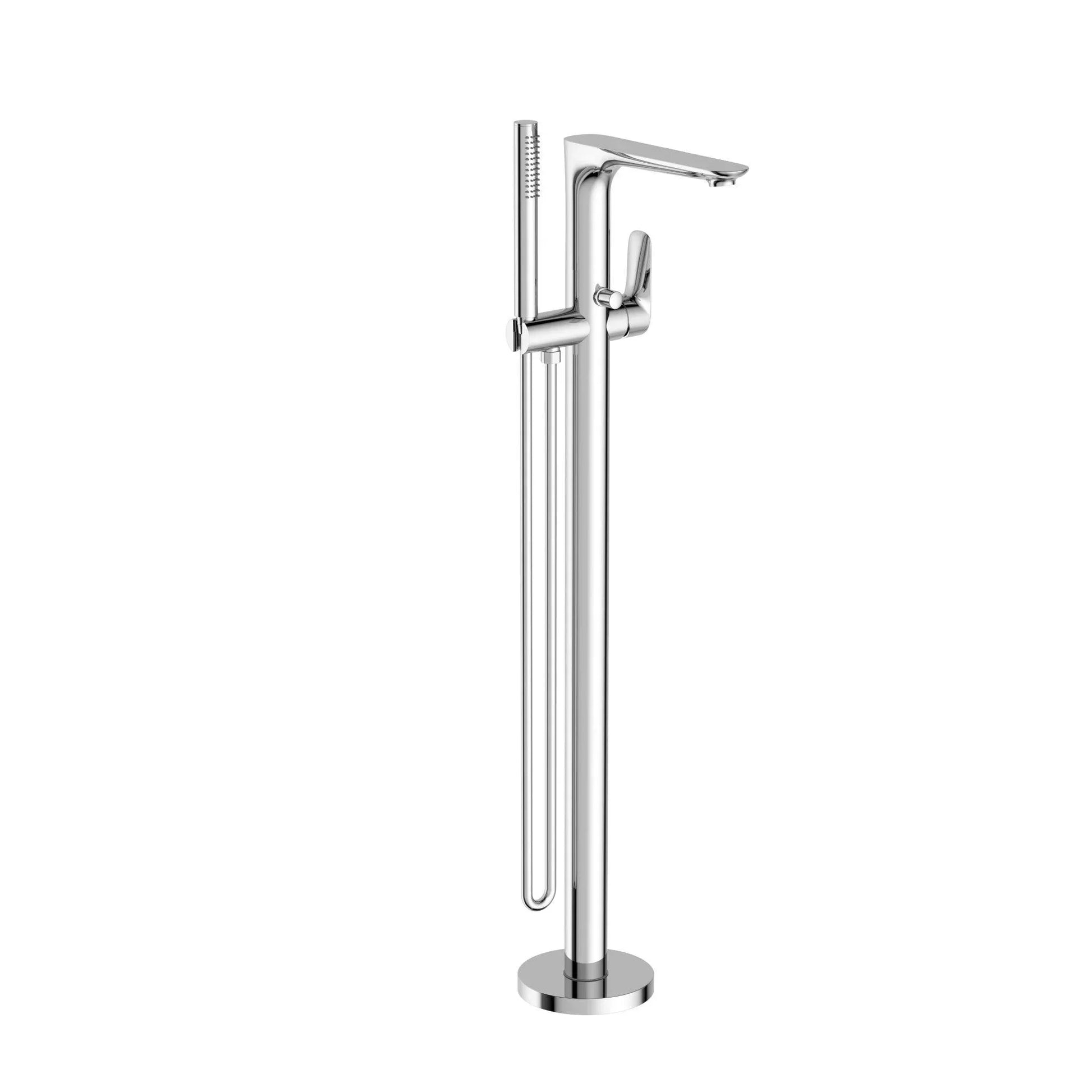 NERO BIANCA FREESTANDING BATH MIXER WITH HAND SHOWER CHROME - Ideal Bathroom CentreNR321503aCH