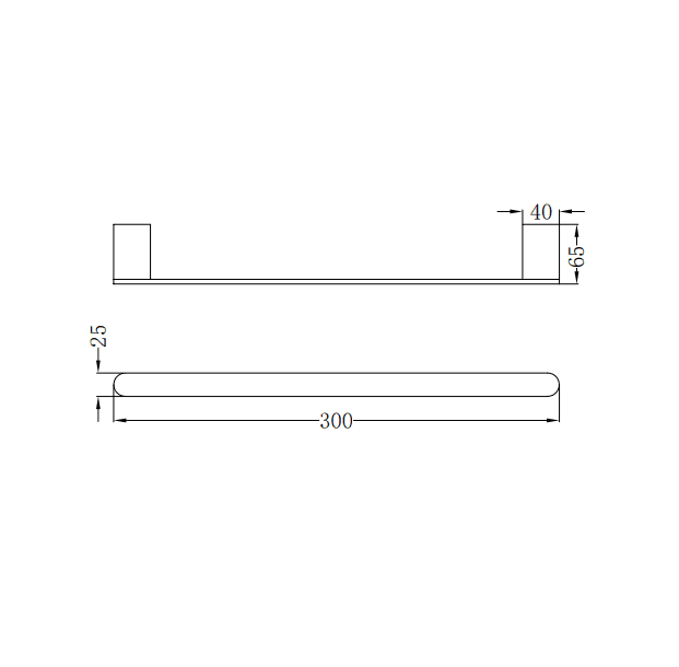 NERO BIANCA HAND TOWEL RAIL BRUSHED NICKEL - Ideal Bathroom CentreNR9080BN