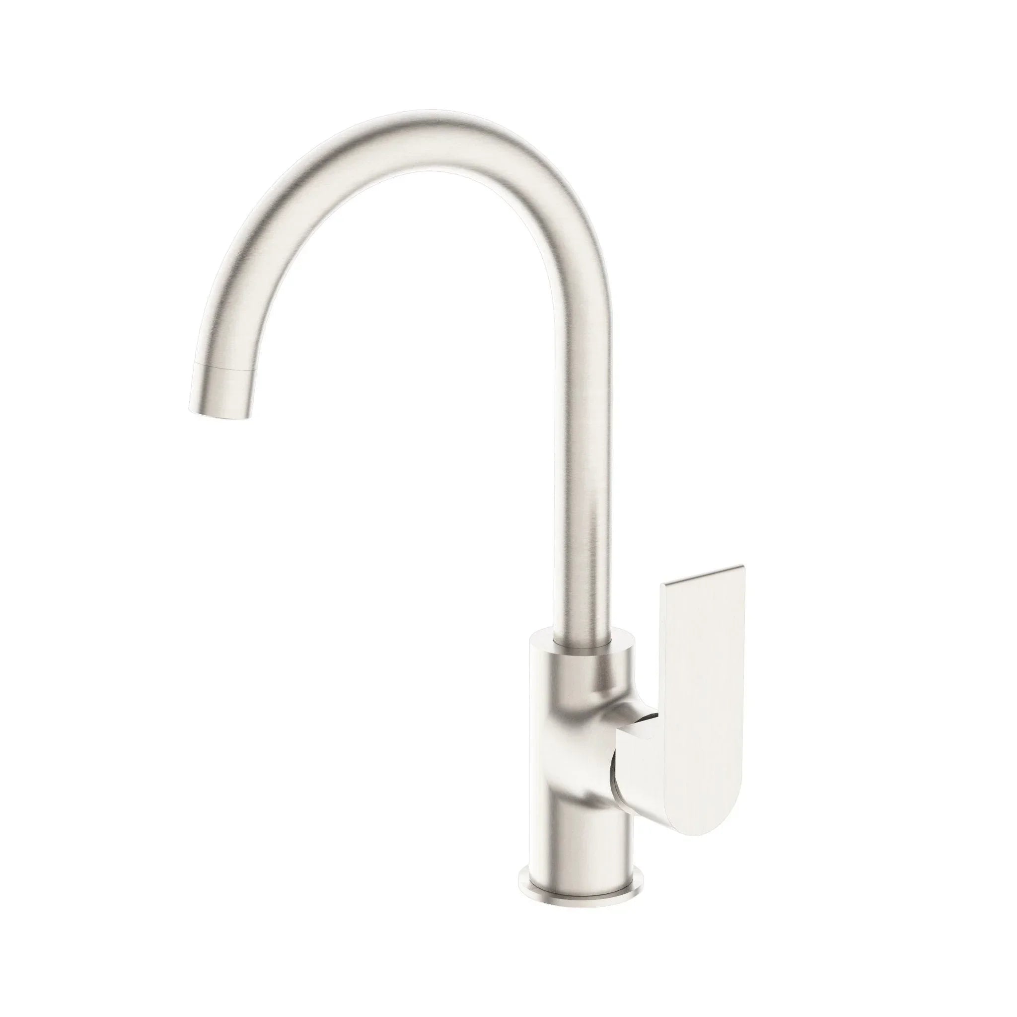 NERO BIANCA KTICHEN MIXER GOOSENECK SPOUT BRUSHED NICKEL - Ideal Bathroom CentreNR321506BN