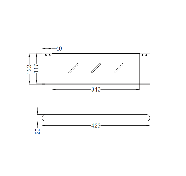 NERO BIANCA METAL SHOWER SHELF CHROME - Ideal Bathroom CentreNR9087aCH
