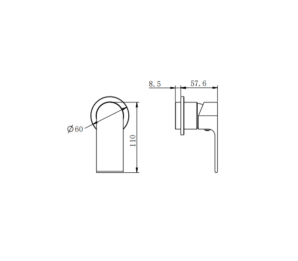 NERO BIANCA SHOWER MIXER 60MM PLATE TRIM KITS ONLY CHROME - Ideal Bathroom CentreNR321511HTCH