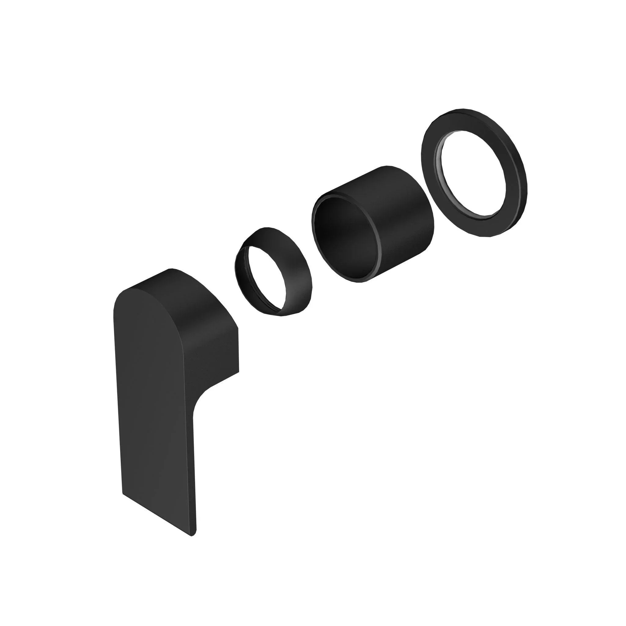 NERO BIANCA SHOWER MIXER 60MM PLATE TRIM KITS ONLY MATTE BLACK - Ideal Bathroom CentreNR321511HTMB
