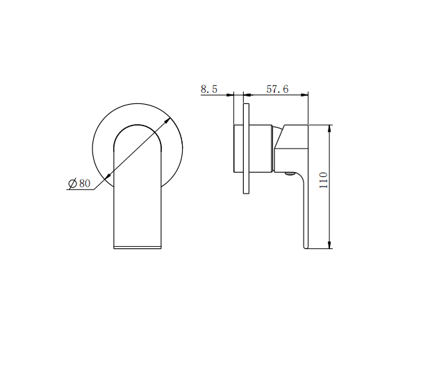 NERO BIANCA SHOWER MIXER 80MM PLATE TRIM KITS ONLY BRUSHED GOLD - Ideal Bathroom CentreNR321511DTBG