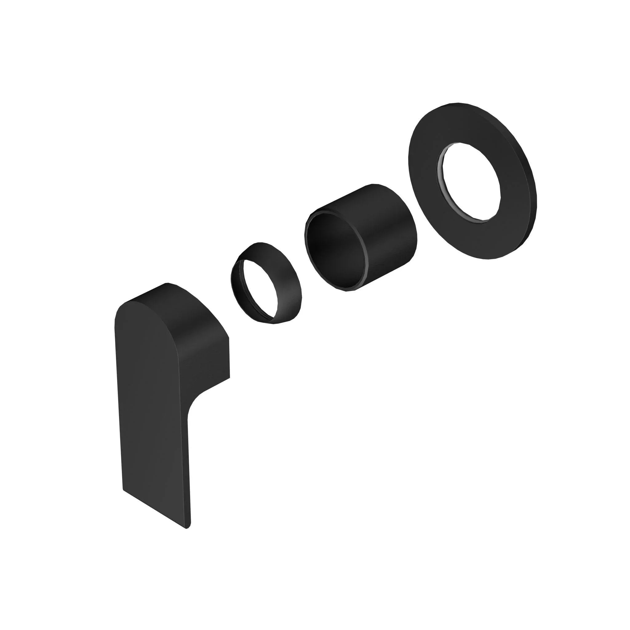 NERO BIANCA SHOWER MIXER 80MM PLATE TRIM KITS ONLY MATTE BLACK - Ideal Bathroom CentreNR321511DTMB