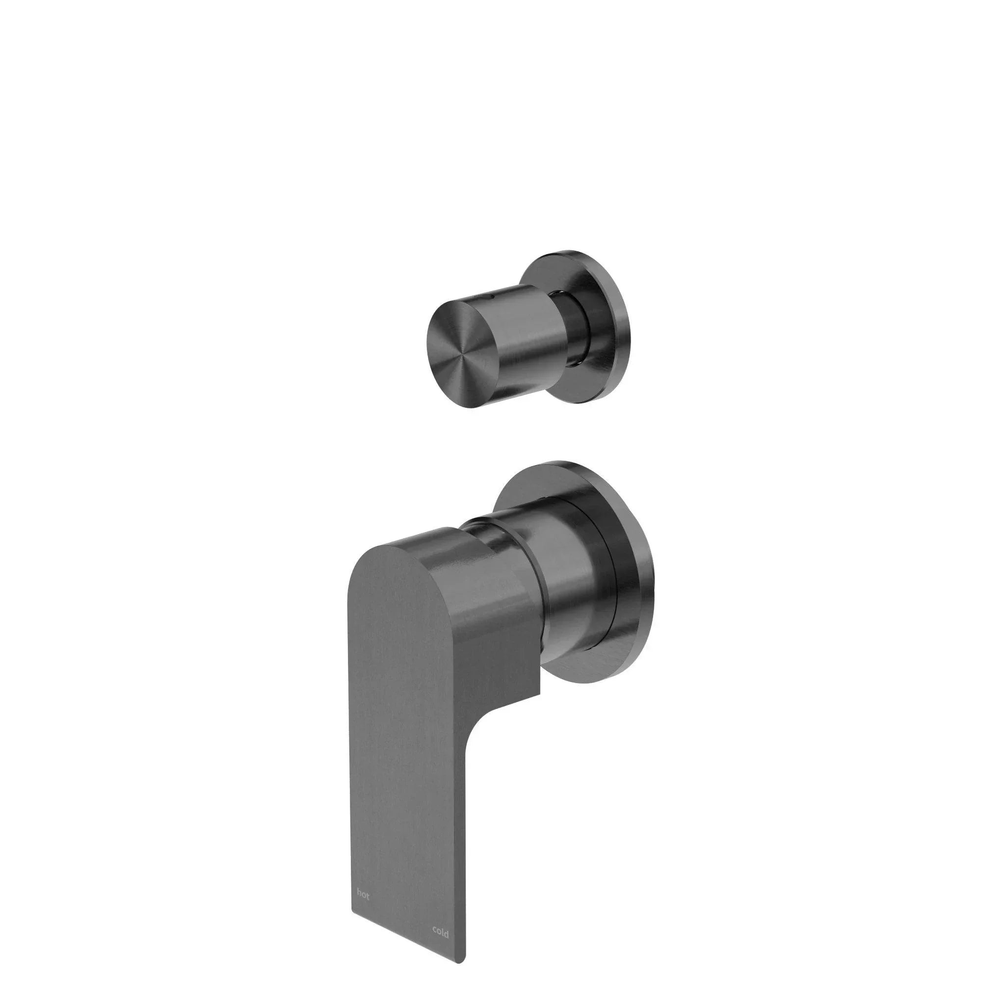 NERO BIANCA SHOWER MIXER WITH DIVERTOR SEPARATE BACK PLATE GUN METAL - Ideal Bathroom CentreNR321511GGM