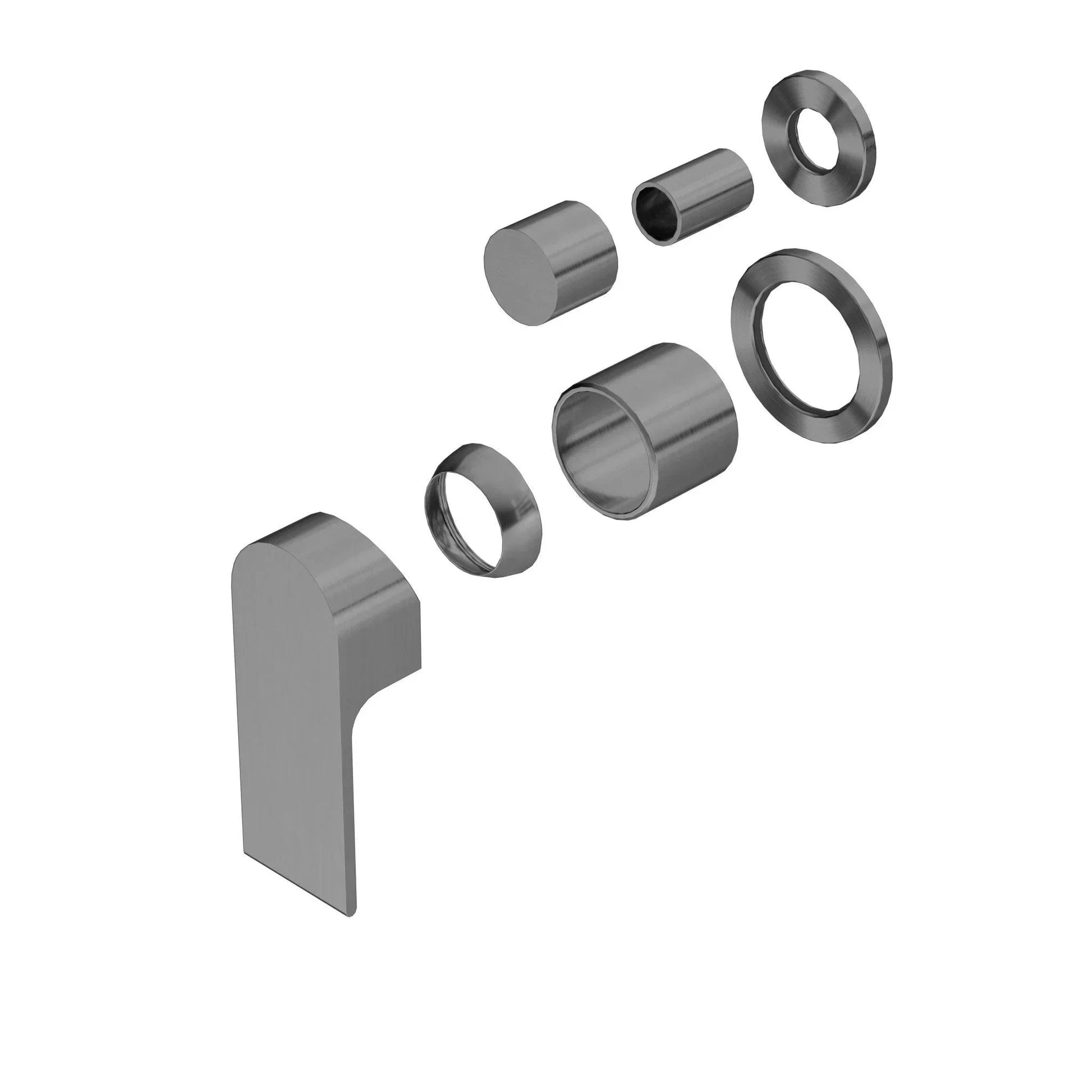 NERO BIANCA SHOWER MIXER WITH DIVERTOR SEPARATE BACK PLATE TRIM KITS ONLY GUN METAL - Ideal Bathroom CentreNR321511GTGM