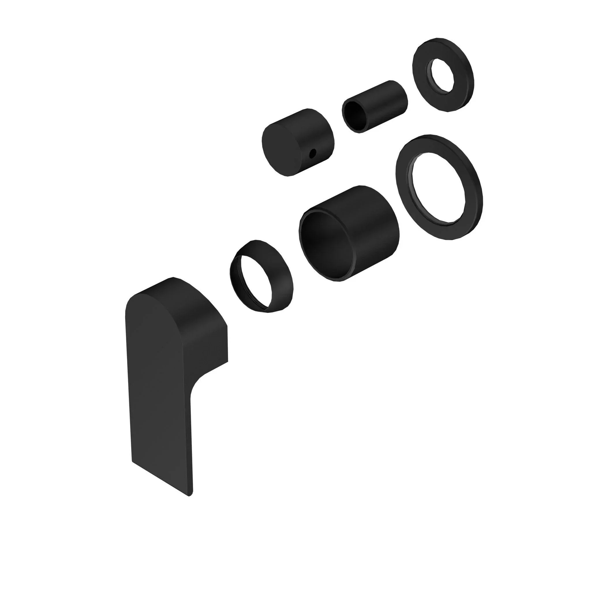 NERO BIANCA SHOWER MIXER WITH DIVERTOR SEPARATE BACK PLATE TRIM KITS ONLY MATTE BLACK - Ideal Bathroom CentreNR321511GTMB