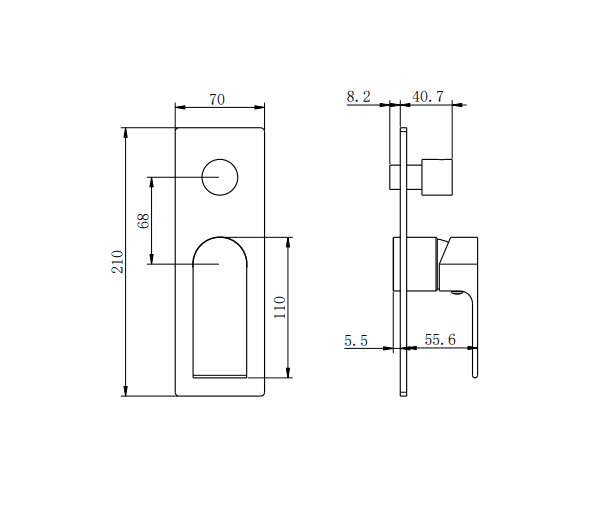 NERO BIANCA SHOWER MIXER WITH DIVERTOR TRIM KITS ONLY BRUSHED NICKEL - Ideal Bathroom CentreNR321511ATBN