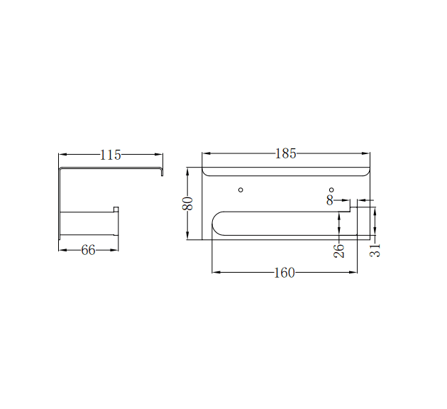NERO BIANCA TOILET ROLL HOLDER WITH PHONE HOLDER GUN METAL - Ideal Bathroom CentreNR9086aGM