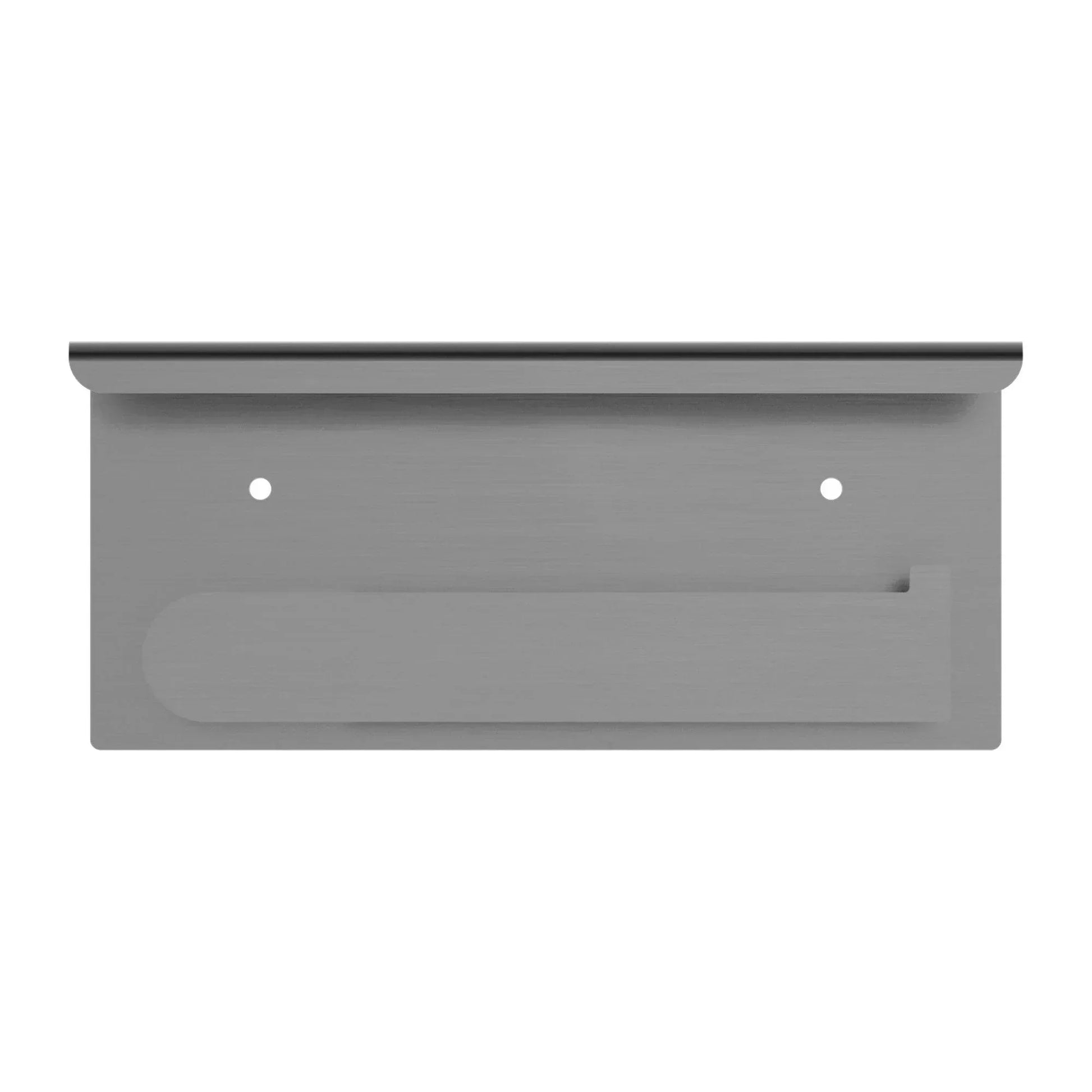 NERO BIANCA TOILET ROLL HOLDER WITH PHONE HOLDER GUN METAL - Ideal Bathroom CentreNR9086aGM