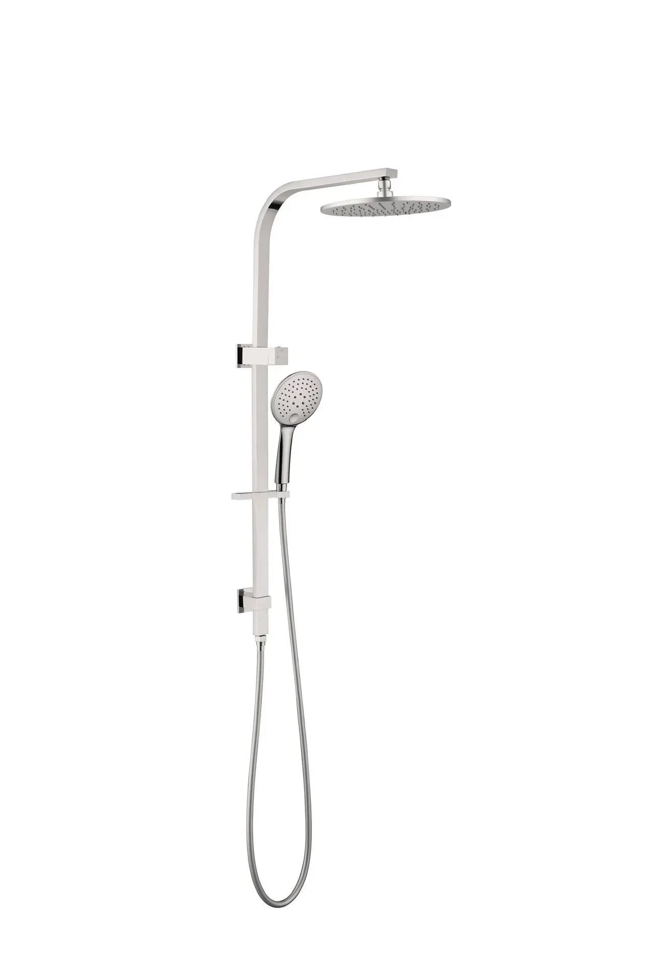 NERO BIANCA TWIN SHOWER BRUSHED NICKEL - Ideal Bathroom CentreNR250805cBN