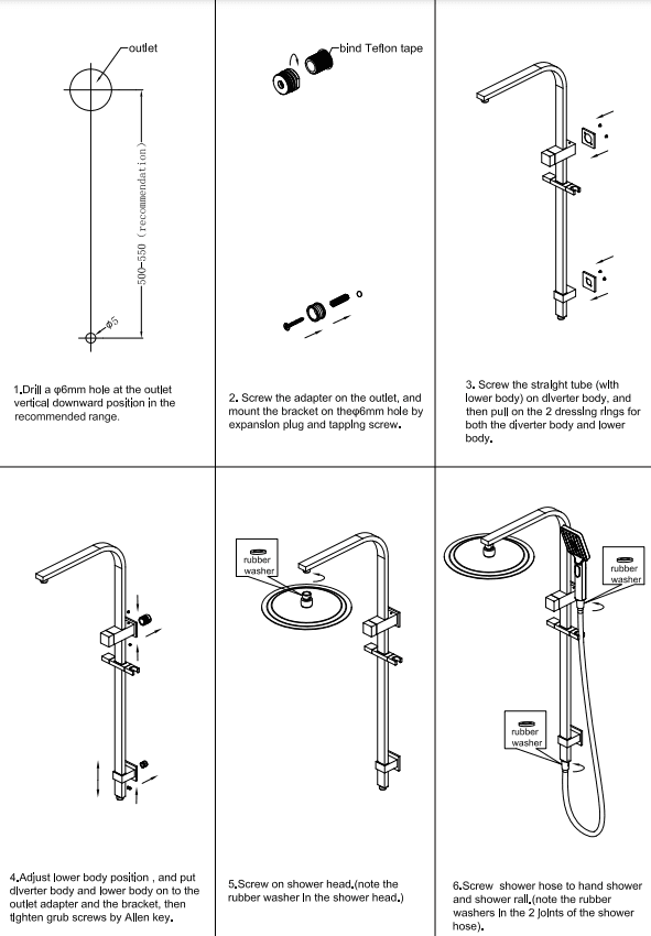 NERO BIANCA TWIN SHOWER GUN METAL - Ideal Bathroom CentreNR250805cGM